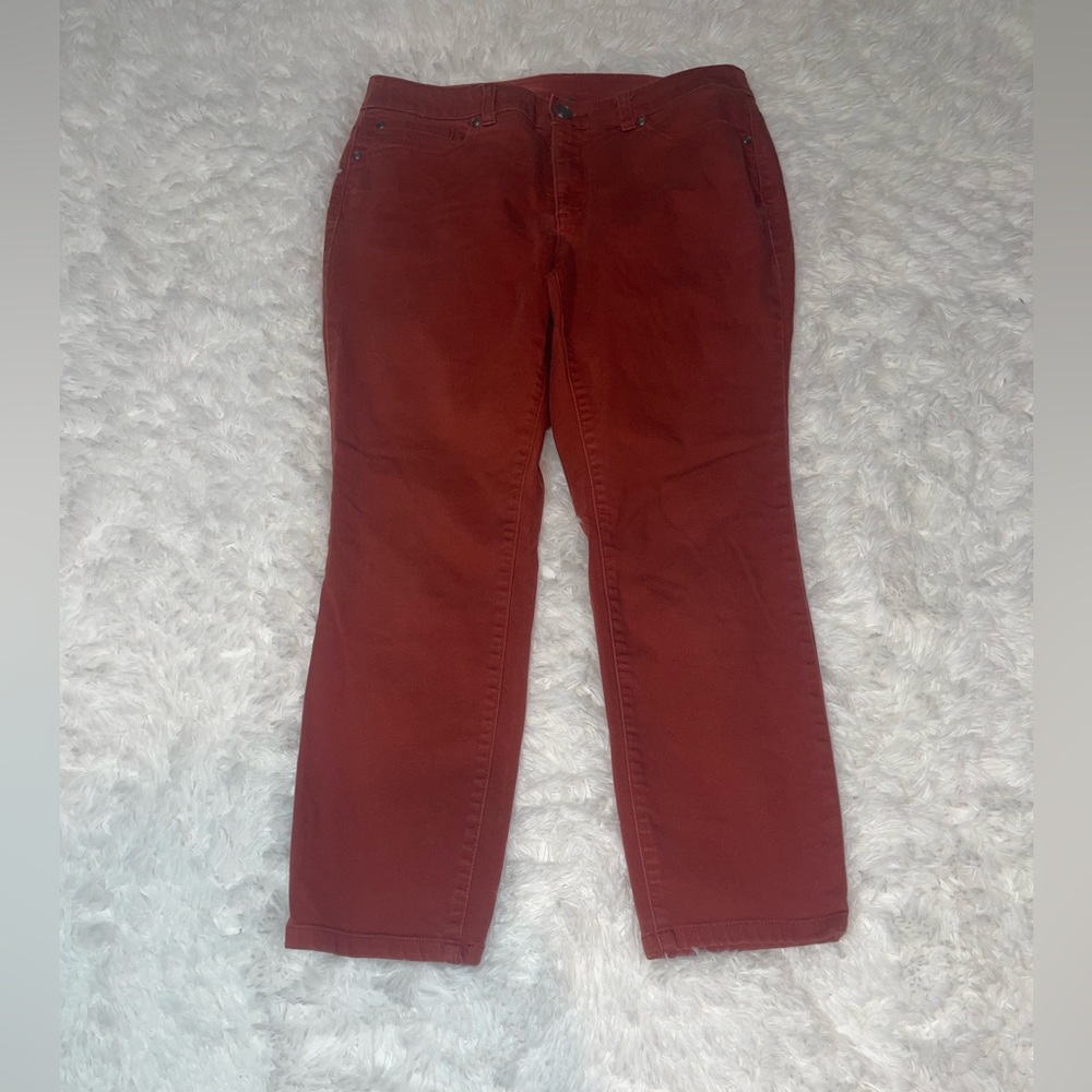 Christopher & Banks Signature Slimming rust pants woman’s size 8 EUC